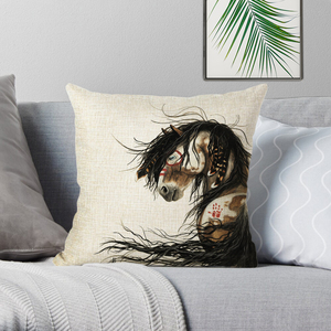 ランニングホース野生動物枕カバーオフィスチェアウエストスローピローケース45x45cm家の装飾 - Product Image 4