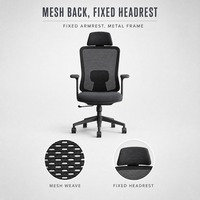 Chaise de bureau ergonomique à dossier mi-haut en maille avec accoudoirs, pivotante, réglable en hauteur, pour bureau à domicile