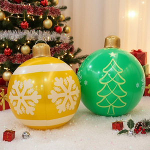 Bolas y bastones navideños inflables TANYOZHE para decoraciones navideñas al aire libre de 120 cm con diseño de Feliz Navidad - Product Image 2