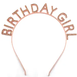गर्म बेचने जन्मदिन मुबारक लड़की हेडबैंड मिश्र धातु पत्र पार्टी बाल सामान त्योहार रंग हेडबैंड फैशन headwear फैक्टरी