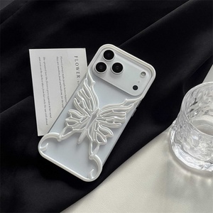 Coque de téléphone papillon tendance sans cadre ajourée pour iPhone 11 12 13 14 15 16 17 Pro Max, coque rigide respirante en PC 17 Air - Product Image 3
