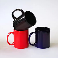 Mug à café en porcelaine émaillée colorée de 330 ml (11 oz), tasse en céramique classique multicolore avec poignée pour thé, latte, café