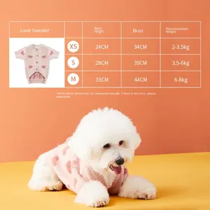 UFBemo Customized Luxury Outing Pink Pet Dog Cat Puppy Clothes Sweater For Autumn Winter