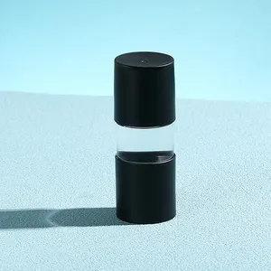 Stock trasparente 10ML olio per labbra contenitore per trucco cosmetico flacone contagocce a pulsante per olio essenziale nero opaco