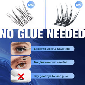 चमक पर golley diy प्रेस कोई गोंद स्वयं चिपकने वाली गांठ क्लस्टर नहीं की आवश्यकता गोंद मुक्त पलकों के विस्तार विक्रेता व्यक्तिगत क्लस्टर - Product Image 3