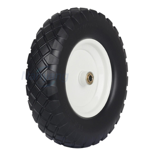 Pneu de brouette 4.80/4.00-8'', pneu et roue pleins anti-crevaison de 16'', moyeu centralisé de 3-6'', roulement 5/8'' et 3/4'' - Product Image 3