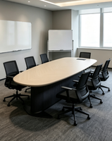 Table de conférence ovale commerciale FF&E, bureau de réunion sur mesure pour salle de conseil d'entreprise moderne