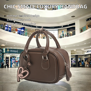 Women's <b>Small</b> Handheld Bowling Ball Bag Luxury Single Shoulder Crossbody Zipper High-End PU Large Capacity Versatile <b>Handbags</b> - Product Image 2