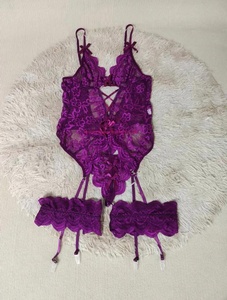 Lencería de Encaje para Mujer, Body de Una Pieza con Tirantes Ajustables, Tanga, Conjunto de Lencería con Corsé de Encaje - Product Image 6