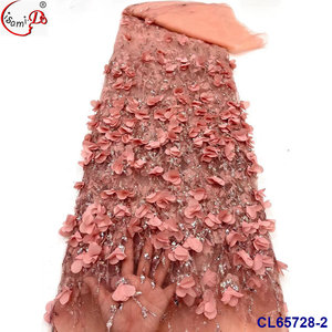 RTS Offre Spéciale lisami mariage 3d fleur avec haricots de luxe grande taille séquence paillettes dentelle tissu - Product Image 4