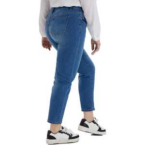 <b>Dark</b> <b>Blue</b> High Waist Full-Length Denim <b>Jeans</b> Pants for <b>Women</b> Elegant Casual Style Soft Stretchy Breathable Summer Washable - Product Image 3