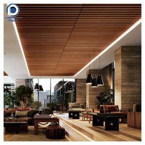 <span class=keywords><strong>Optima</strong></span> Modern Architectural Aleación de aluminio Tira cuadrada Tubo Techo Decoración interior Techo de grano de madera - Product Image 3