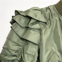 Blouson Bomber Homme Personnalisé avec Logo OEM, Ourlet en Tricot Côtelé, Manches Superposées, Fermeture Éclair, Extérieur en Nylon pour le Printemps