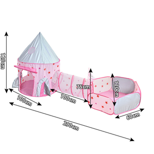 Tente de jeu pour enfants 3 en 1 pour tout-petits avec fosse <span class=keywords><strong>à</strong></span> balles et tunnel de jeu pour bébés, cabane de jeu intérieure et extérieure pour enfants avec tunnel d'escalade - Product Image 5