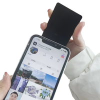 Individueller wasserdichter Kunststoff-Smart-Chip Google Bewertung schwarzer einfarbiger NFC-Instagram-Kartendruck