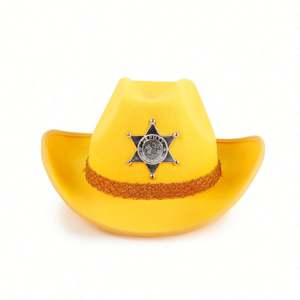 Sombreros de Vaquero Estilo Occidental al por Mayor, Sombreros Fedora de Fieltro para Fiestas y Viajes, Color Amarillo Unisex, 4 Estaciones - Product Image 2