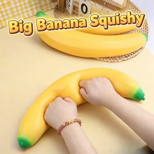Большая игрушка-антистресс в форме банана, гигантская мягкая фруктовая игрушка-фиджет для снятия стресса и постепенного снятия напряжения, подходит как для мужчин, так и для женщин - Product Image 1