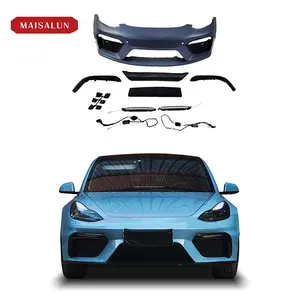 MAISALUN Auto Spare Parts Front Bumper Splitters PP GT4 Style Bodykit For TESLA Model 3