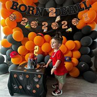 Dekorasi Pesta Ulang Tahun Bola Basket Born 2 Ball Banner Garland Bola Basket Perlengkapan Pesta Olahraga untuk Ulang Tahun ke-2 Anak Laki-Laki