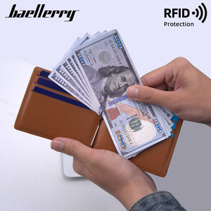 Baellerry Men's Card Holder Bi Fold Thin Carbon Fiber <b>RFID</b> Protection Credit Card <b>Wallet</b> Everyday Use - Product Image 2