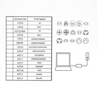 Venta al por mayor 65W Universal Laptop AC fuente de alimentación adaptador cargador para Dell HP Acer Asus Lenovo Toshiba Samsung Sony Notebook