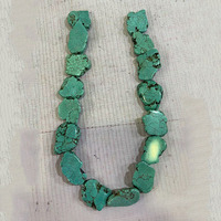 Tranches de pierre de magnésite turquoise TB0100, dalles de pierre turquoise brute, perles focales décoratives