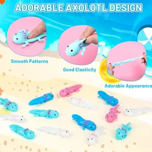 4 piezas de juguetes antiestrés elásticos de EVA con forma de axolote, juguetes sensoriales para niños y adultos, regalos para fiestas, TDAH, autismo, ansiedad - Product Image 3