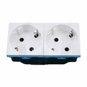 Đức Châu Âu tường ổ cắm 16A 250V AC Ổ cắm điện với 2 Schuko cách đôi cách 77252 - Product Image 1