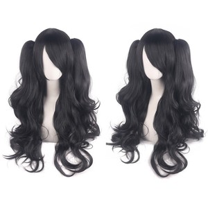 Long Curly Cosplay <strong>Wig</strong> with 2 Ponytails Synthetic Hair for Halloween Red Black Brown Pink <strong>Wig</strong> Heat Resistant <strong>Lolita</strong> <strong>Wigs</strong> Cap - Product Image 6
