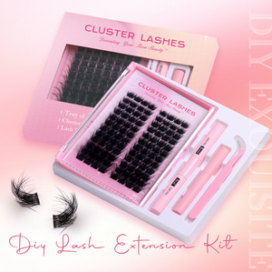 Kit di Ciglia Individuali a Ciuffi con Curvatura C e D, Lunghezze Miste, Confezione Regalo Personalizzata con Specchio per Salone - Product Image 2