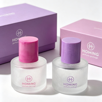 Botol Parfum Kaca Mewah Custom Grosir Kosong 30ml 50ml 100ml Botol Parfum Bulat Frosted Silinder Dengan Sprayer Dan Tutup