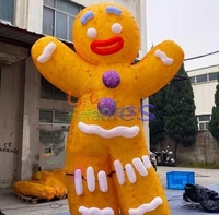 Homme en pain d'épices gonflable géant de Noël, personnage gonflable personnalisé en forme de biscuit de Noël, décoration gonflable de Noël pour jardin