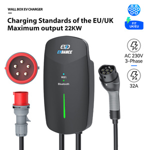 Estación de carga eléctrica para coche EV Tipo 2 estándar europeo compatible con AC Fast 32A nominal 25 pies para uso doméstico - Product Image 2