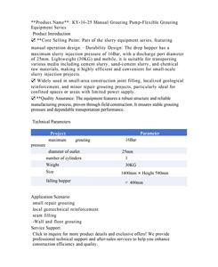 16Bar grouting pressure, manually driven grout <b>pump</b>, for building walls and floor grouting - Product Image 3
