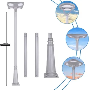 야외 정원 통로 거리 보도 용 맞춤형 야외 3m 4m 5m 6m 아연 도금 강철 태양 광 가로등 기둥 기둥
