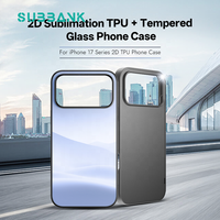 Coque de téléphone portable personnalisée antichoc en TPU 2D Subbank GLASS pour iPhone 17, protection souple, coque de téléphone