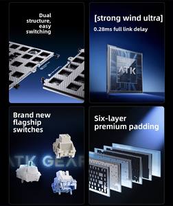 คีย์บอร์ดเกมมิ่ง ATK RS7 V2 RGB Backlight Magnetic Non-mechanical แบบมีสาย สำหรับคอมพิวเตอร์ตั้งโต๊ะ ปรับแต่งได้ รองรับการใช้งานทั่วไป - Product Image 5