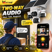 Wistino 4G Solar PTZ Camera Security Camera AOV 18x Zoom Auto Tracking CCTV 16W Solar Panel 16000mAh Night Vision Cloud