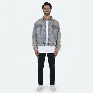Fashion Custom Logo Coats Blue <b>Denim</b> Jeans <b>Mens</b> <b>Jackets</b> Casual Streetwear Riding <b>Denim</b> <b>Jacket</b> - Product Image 1