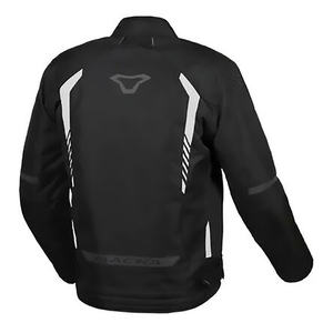 Veste de moto pour homme Macna Tazar - Blanc/Noir, tissu respirant, été/mi-saison - Product Image 3