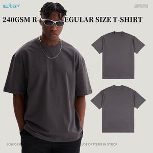 Camiseta personalizada de 240Gsm para hombre, Camiseta de algodón 100%, ropa de calle de calidad de lujo, camiseta de gran tamaño para hombre - Product Image 3