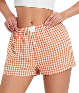 Y2K Beach Pijamas Shorts Gingham Cute Pj Pantalones cortos Plaid Lounge Shorts Sleep Bottoms Elástico Boxers Streetwear - Product Image 2
