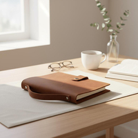 Couverture de classeur A5 en cuir véritable avec poignée, personnalisable, pour carnet à feuilles mobiles, en cuir de vachette, rechargeable, idéal pour les cadeaux