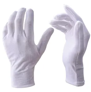 Gants d'inspection blancs en coton doux, pièces, doublure extensible, bon marché, bijoux pour pièces de monnaie, argent