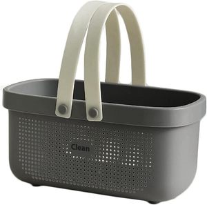 Portable Shower Caddy Bath Basket Shampoo Storage Bathroom Organizer Opp Bag White Plastic Storage Baskets with Handles Stocked