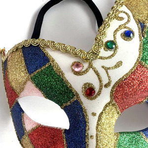 Maschera da Principessa Colorata con Polvere Dorata e Blocchi <span class=keywords><strong>di</strong></span> Colore per Feste in Maschera - Product Image 3