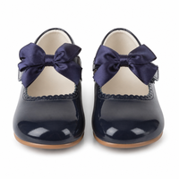 Chaussures Mary Jane roses brillantes pour enfants avec nœud, respirantes et antidérapantes, pour occasions formelles