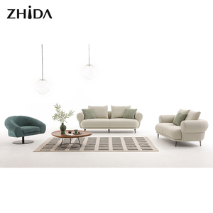 Divano a Due Posti per Soggiorno in Vendita, Moderno Divanetto <span class=keywords><strong>Rosa</strong></span> <span class=keywords><strong>e</strong></span> <span class=keywords><strong>Grigio</strong></span>, Mobili Imbottiti in Tessuto per Hotel - Product Image 4