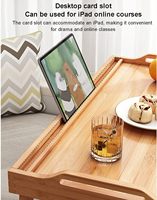 Combohome Petit-déjeuner Plateau pour ordinateur portable dans le lit Table à collation portable en bambou et plateau de table de lit avec jambe pliante