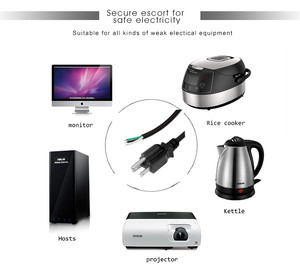 Cavo di Alimentazione Americano a 3 Poli 110V <span class=keywords><strong>con</strong></span> Terminale Aperto, Cavo di Alimentazione a Tre Pin - Product Image 6